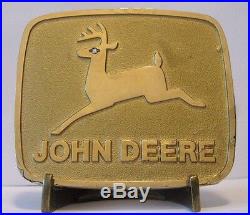 1980 John Deere Diamond Eye Leaping Deer Belt Buckle 1968 Trademark Logo Lt Ed