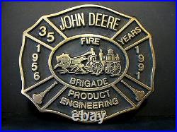 1991 John Deere FIRE BRIGADE Product Engineering Center Belt Buckle 35 Years #83