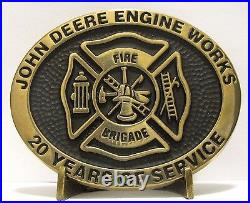 1995 John Deere Engine Works FIRE BRIGADE Belt Buckle 20 Year Employee 45 of 100