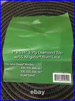7 x 531 3 Ply Diamond Top Alligator Lace Round Baler Belts for John Deere