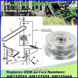 AM133924 Double Deck Drive Belt Tightener Pulley for John Deere 48In & 54In Deck