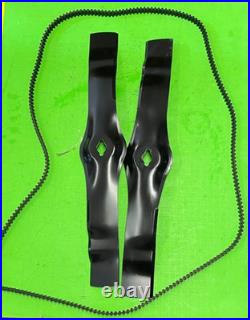 Belt & blade set for John Deere 42 Freedom mowers M128733 AM130172 M150717