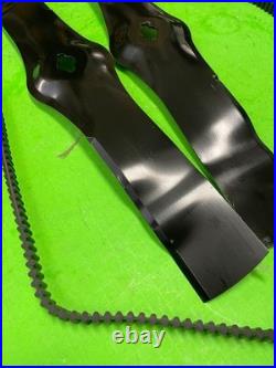 Belt & blade set for John Deere 42 Freedom mowers M128733 AM130172 M150717