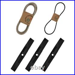 Blades & Belts Kit Fits John Deere Replaces 48C Mower AM141907 Made with Aramid