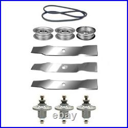 Blades-Spindles-Pulleys-Belt Kit Fits John Deere 48 LA130 LA145 LA155 LA165
