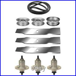 Blades-Spindles-Pulleys-Belt Kit Fits John Deere 48 LA130 LA145 LA155 LA165