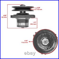 Caltric Spindle Blade Pulley & Belt For John Deere 180 38 46 48 Deck