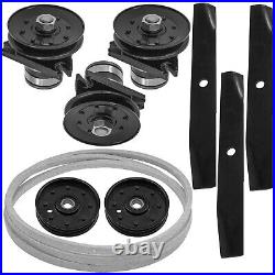 Caltric Spindle Blade Pulley & Belt For John Deere 180 38 46 48 Deck