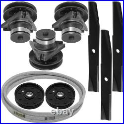 Caltric Spindle Blade Pulley & Belt For John Deere 180 38 46 48 Deck