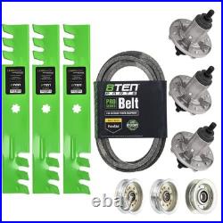 Deck Blade Spindle Belt Idler Kit for Combo Set John Deere 155C LA130 LA140 X140