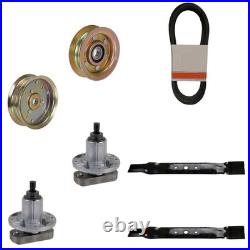 Deck Rebuild Kit Spindles Blades Belts Idlers Fits John Deere L100 L118 42