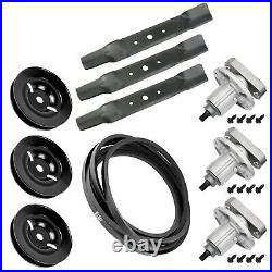 Deck Spindle Blade Belt Pulley Kit Fits John Deere L120 L130 GY20785 GY20050