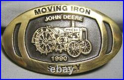 John Deere 1990 Safety Award Belt Buckle Moving Iron Safely Model D Tractor 1929