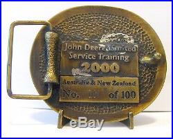 John Deere 2000 Millennium Service Training Belt Buckle Australia NZ Ltd Ed 001