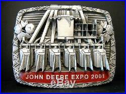 John Deere 2001 Australia Parts Expo Cotton Picker Pewter Belt Buckle SAMPLE jd