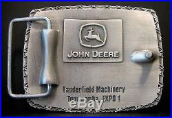 John Deere 2001 Australia Parts Expo Cotton Picker Pewter Belt Buckle SAMPLE jd