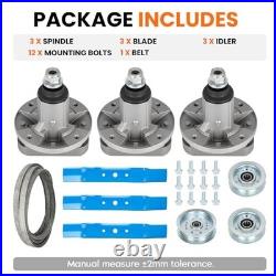 John Deere 48 Deck Rebuild Kit Spindle Blades Belt Idler