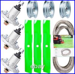 John Deere 54 Inch Mower Deck Repair Kit Includes 3 Spindles, 3 Blades & Belts