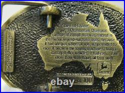 John Deere Australia Chamberlain CHARLIE Tractor Bronze Collector Belt Buckle