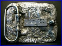 John Deere Dubuque Works G Series 550G Crawler Dozer Pewter Belt Buckle 1995 jd