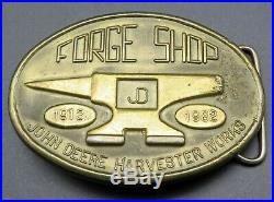 John Deere Harvester Works Forge Shop Anvil Vintage Belt Buckle