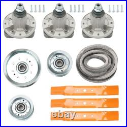 John Deere L120 L130 48 Mower Deck Rebuild Kit Spindles, Blades, Belts, Idlers