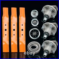 John Deere L120 L130 48 Mower Deck Rebuild Kit Spindles Blades Belts Idlers