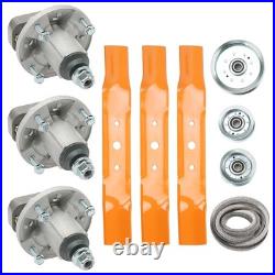 John Deere L120 L130 48 Mower Deck Rebuild Kit Spindles, Blades, Belts, Idlers