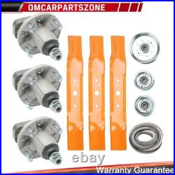 John Deere L120 L130 48 Mower Deck Rebuild Kit Spindles, Blades, Belts, Idlers