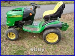 John Deere L130 46 Riding Mower W Deck Plow Bagger Chains Belts Parts Running