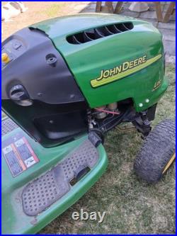 John Deere L130 46 Riding Mower W Deck Plow Bagger Chains Belts Parts Running