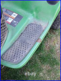 John Deere L130 46 Riding Mower W Deck Plow Bagger Chains Belts Parts Running