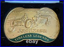 John Deere Model B Tractor & 12A Combine 2002 Belt Buckle Timeless Legends Rare