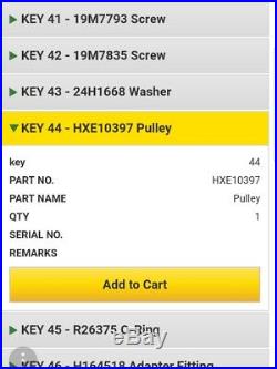 John Deere OEM part # HXE10397 combine primary jackshaft belt pulley S series