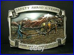 John Deere Parts Depot Denver 6 Yr EMPLOYEE Safety Award 1994 Pewter Belt Buckle
