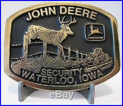 John Deere SECURITY Buck Tractor 1996 Belt Buckle Waterloo 4th of 8 s/n 46 of 50