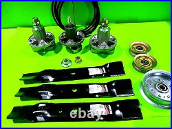 L120 L130 L2048 L2548 48 Mower Deck Parts Kit Spindles, Blades, Belts, Idlers