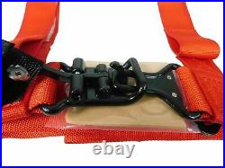 Pro Armor Seat Belt Harness 4PT 2 Padded Arctic Cat Wildcat Prowler RED PAIR
