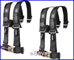 Pro Armor Seat Belt Harness 4PT 3 Padded Polaris RZR XP / S /4 /1000 BLACK PAIR