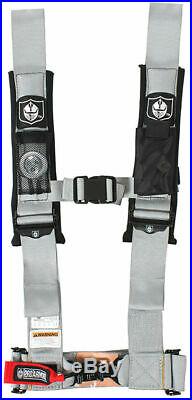 Pro Armor Seat Belt Harness 4PT 3 Padded Polaris RZR XP S /4 /1000 SILVER PAIR