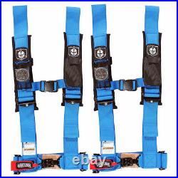 Pro Armor Seat Belt Safety Harness 4PT 3 Padded RZR Rhino Can Am BLUE (PAIR)