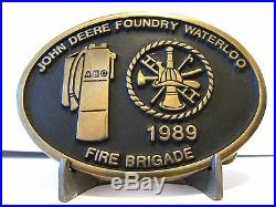 RARE John Deere Waterloo Foundry FIRE BRIGADE Belt Buckle 1989 Employee 1 of 100