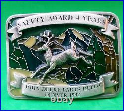 Rare! John Deere Safety Award 4 Yr Denver 1992 #31 of 32 Pewter Belt Buckle