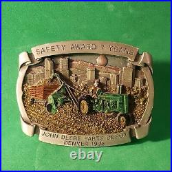 Rare! John Deere Safety Award 7 Yr Denver 1995 #23 of 33 Pewter Belt Buckle