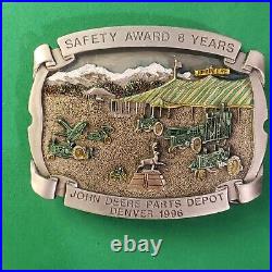 Rare! John Deere Safety Award 8 Yr Denver 1996 #23 of 33 Pewter Belt Buckle