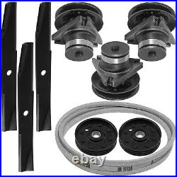 Spindle Blade Pulley & Belt For John Deere 116 116H 185 38 46 Deck Lawn Mower