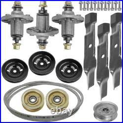 Spindle & Blade With Pulley Belt For John Deere S170 X166 X167 E140 E150 48