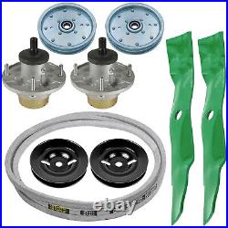 Spindles with Blades Pulleys & Belt Kit for John Deere Z335E Z335M Z345M Z345R 42