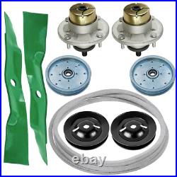 Spindles with Blades Pulleys & Belt Kit for John Deere Z335E Z335M Z345M Z345R 42